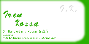 iren kossa business card